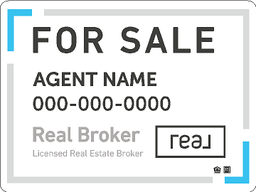 Real Broker 18"x24" For Sale Sign- White