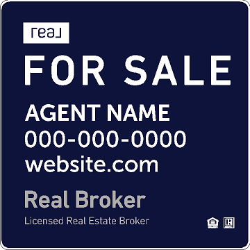 Real Broker 2x2 For Sale Sign-Blue