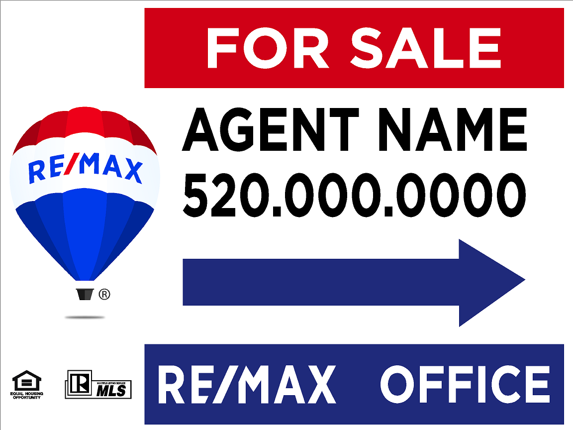 Re/Max 10 Coroplast Directionals w/ Wire Stakes