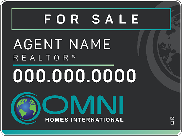 Omni Homes 18"x24" For Sale Sign- Black