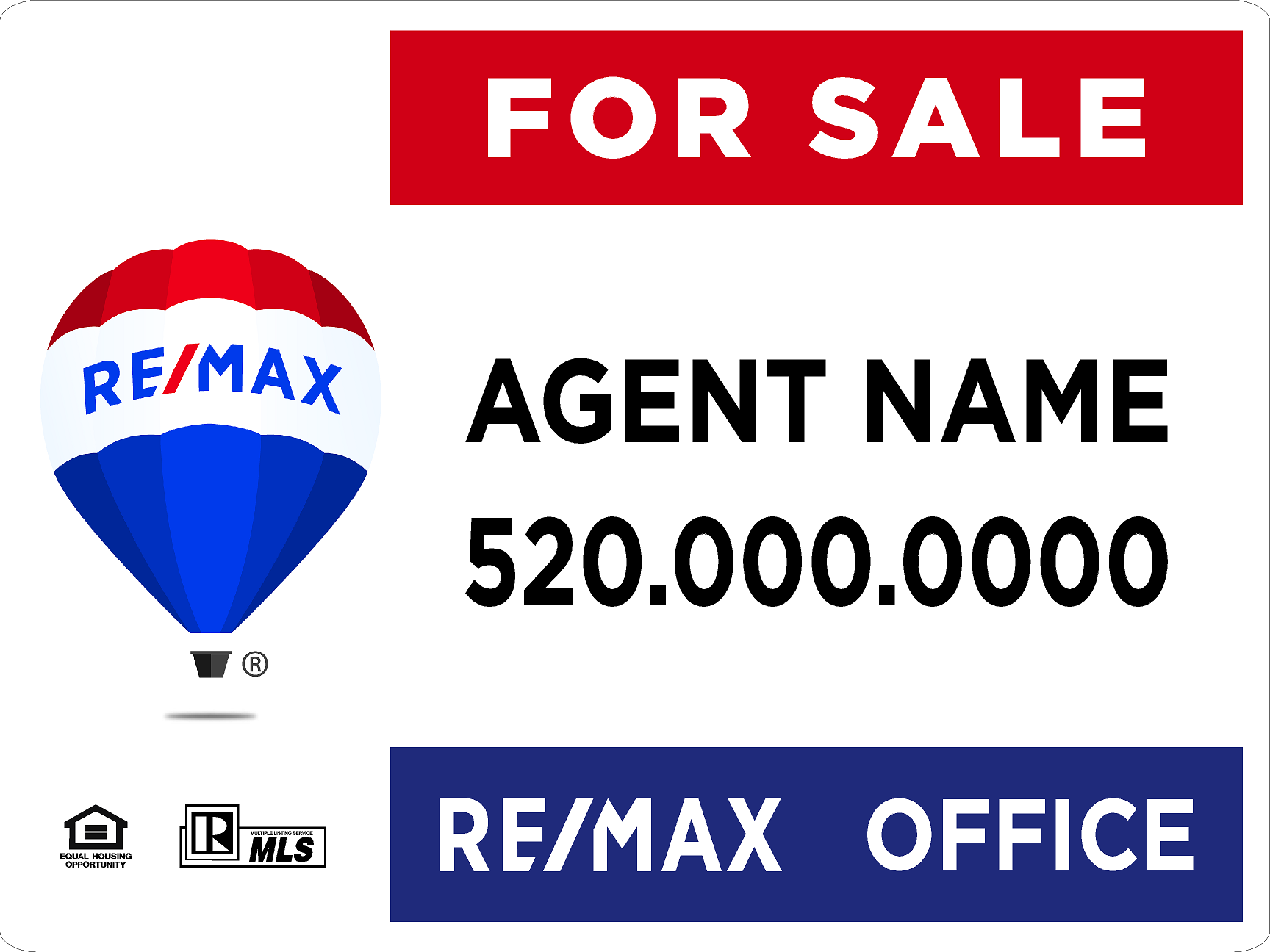 Re/Max 18" x 24" For Sale Sign