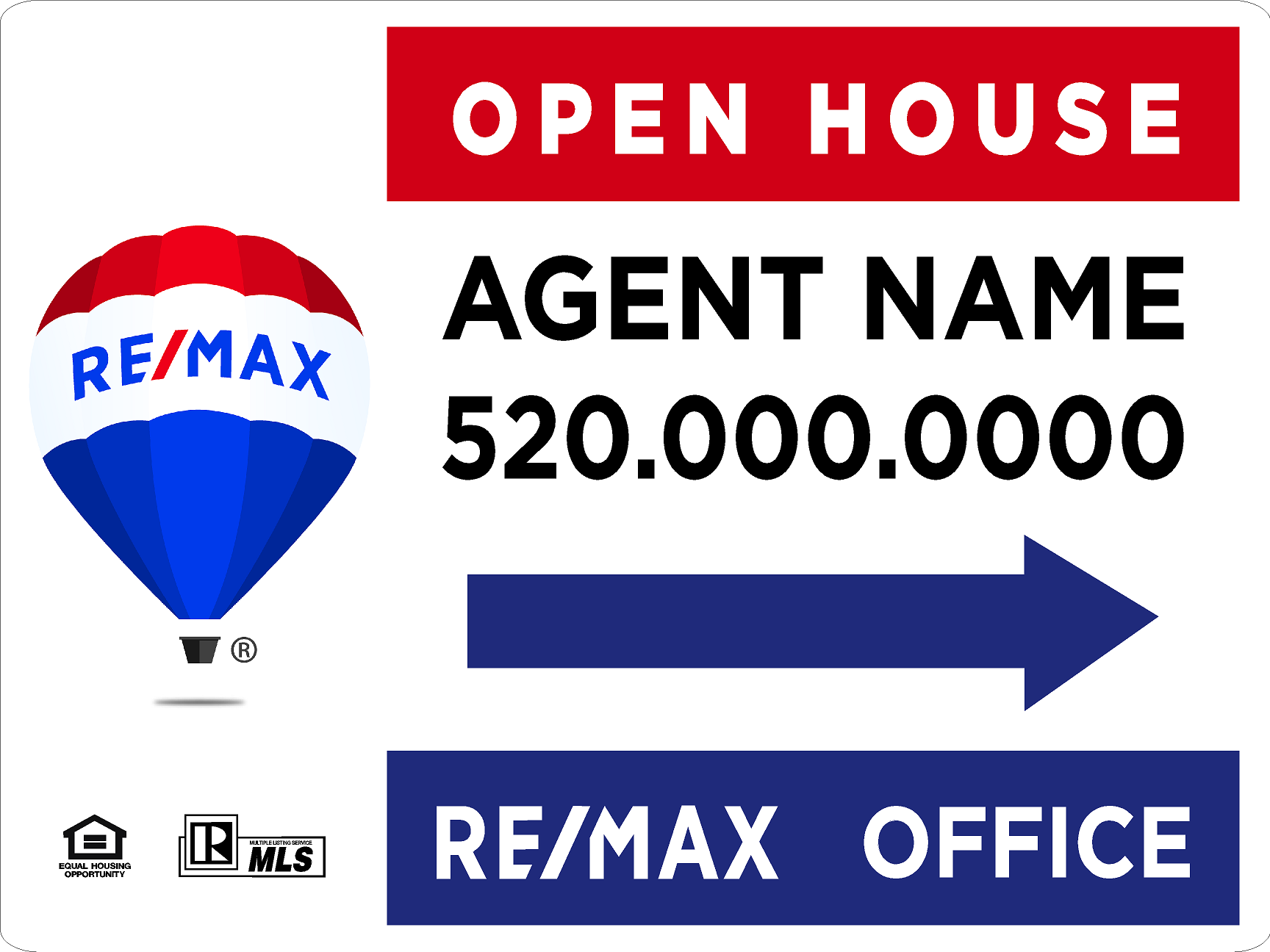 Re/Max Open House Signs (No Stands)