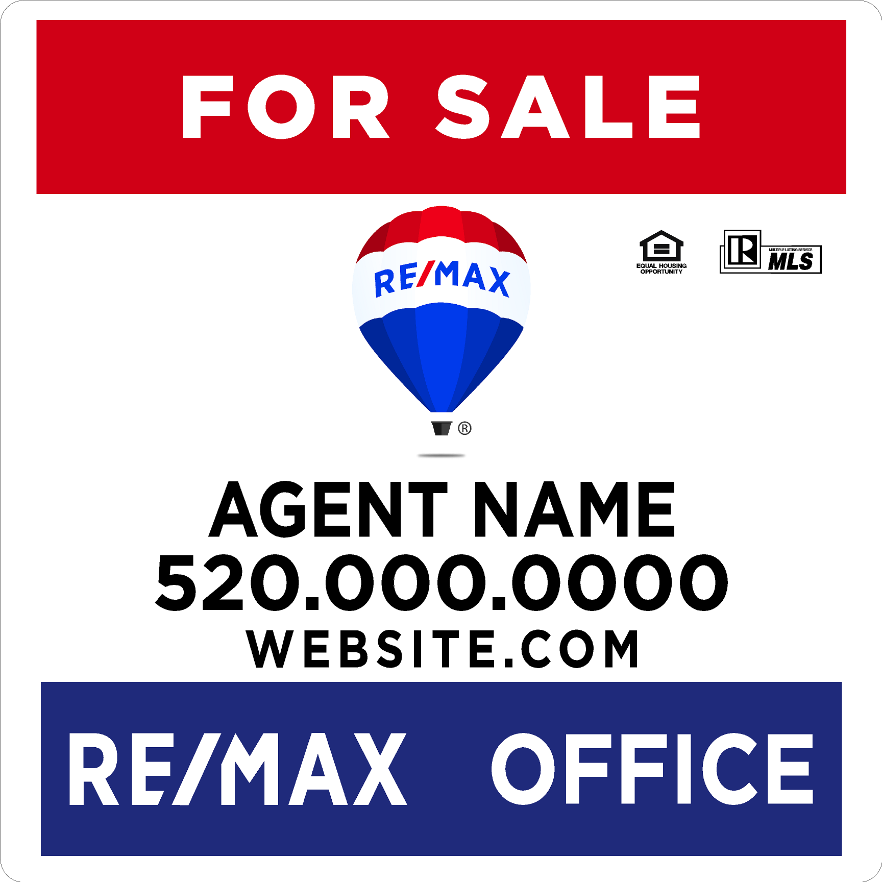 Re/Max 2' x 2' For Sale Sign