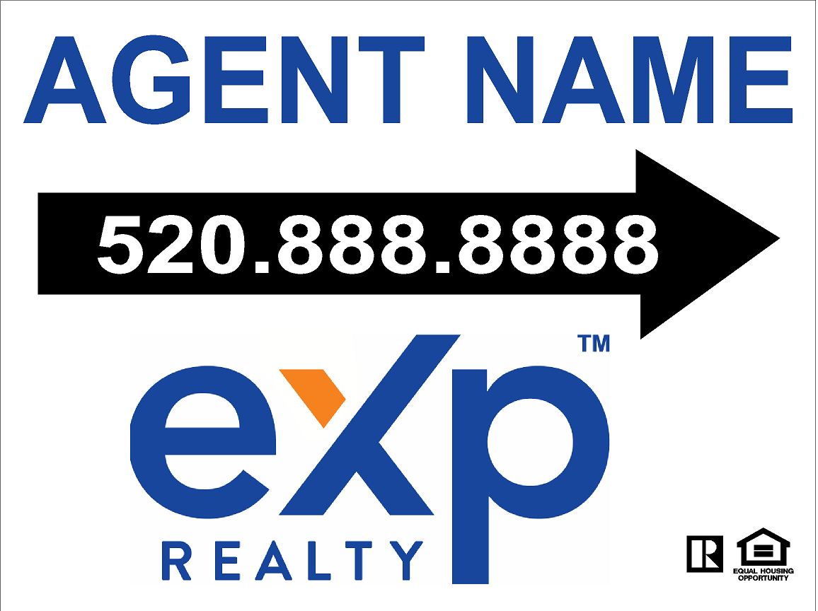 eXp Realty 10 Coroplast Directionals w/ Wire Stakes