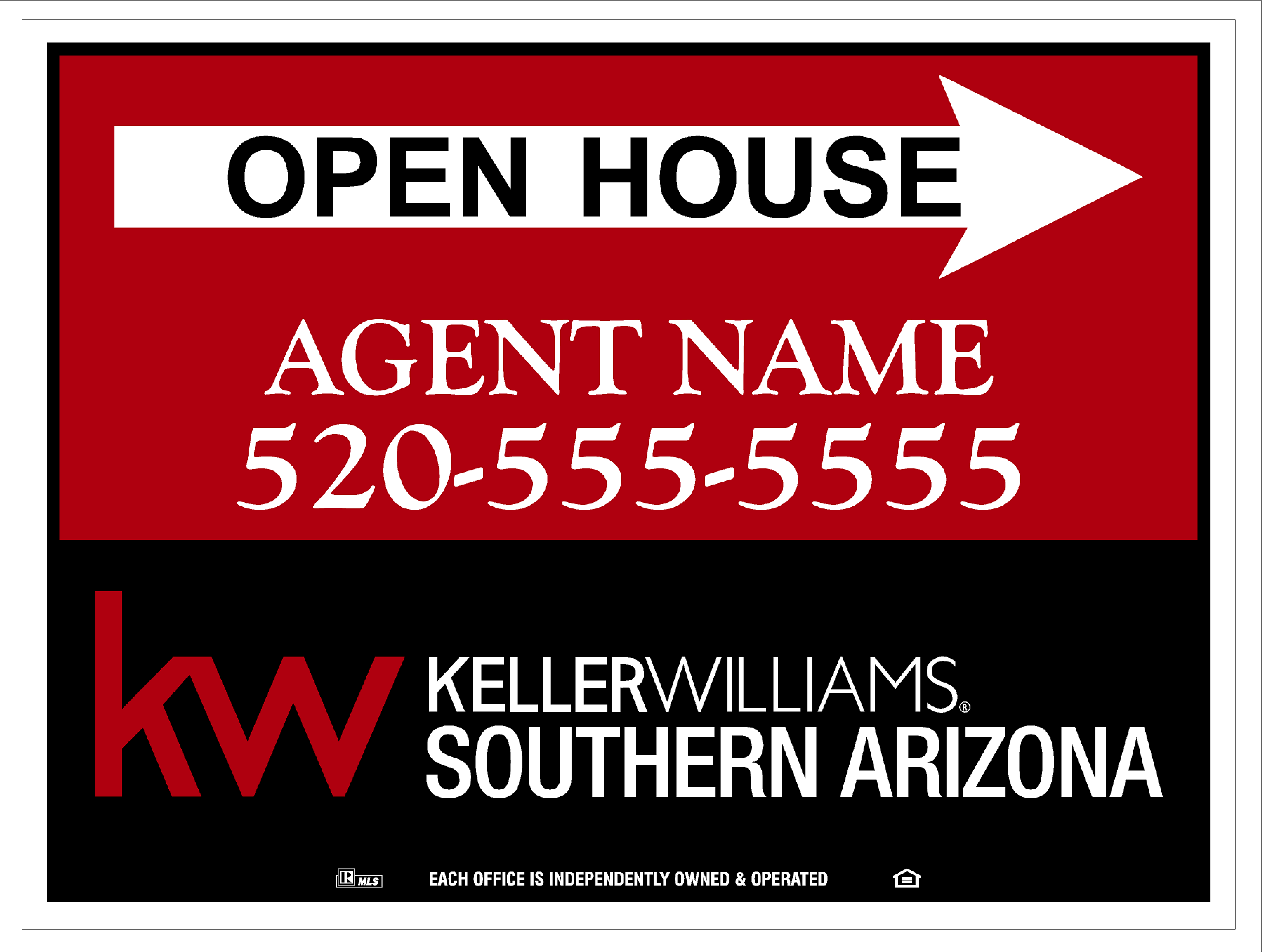 Keller Williams Open House Signs with Stands