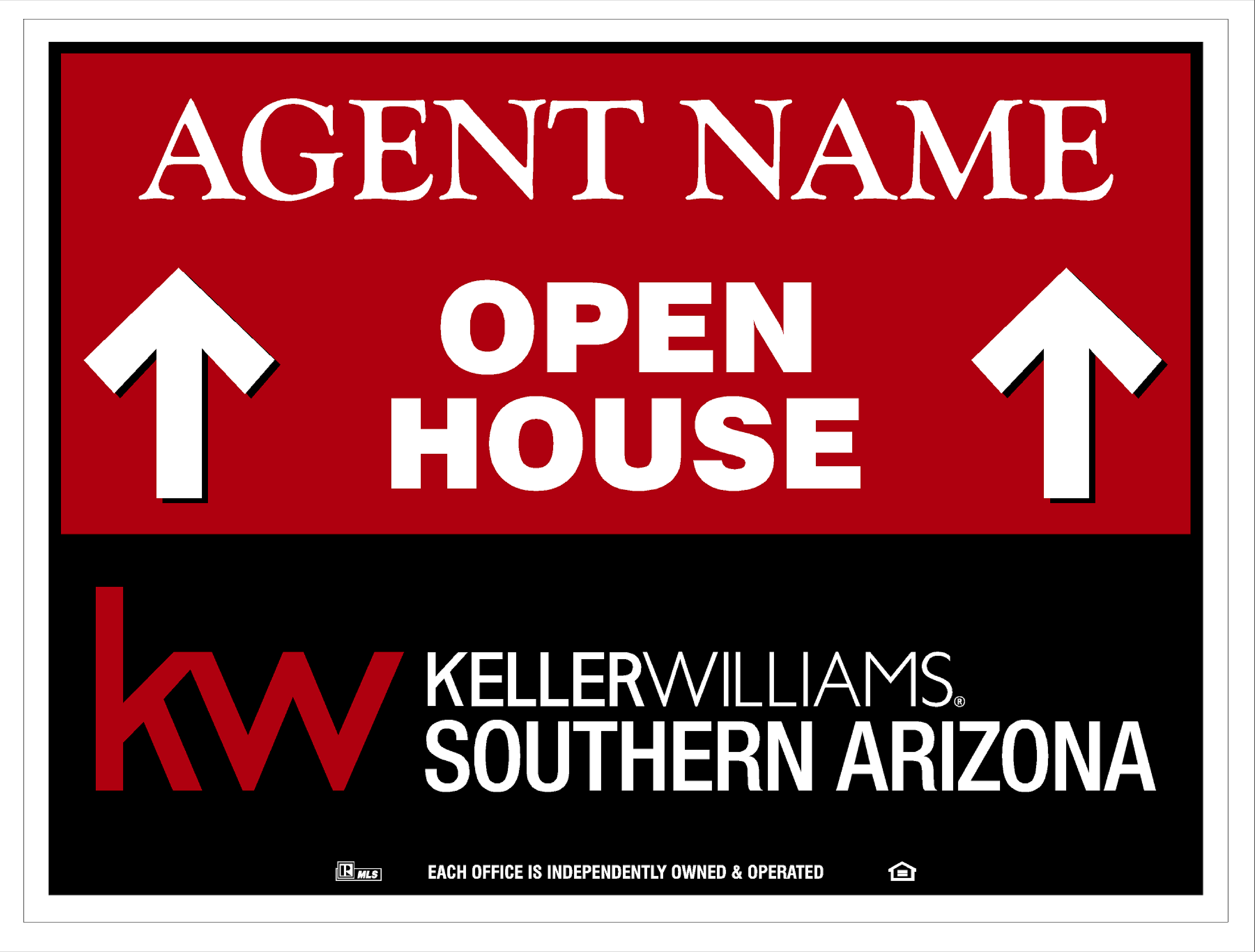 Keller Williams Open House Straight Ahead (No Stands)