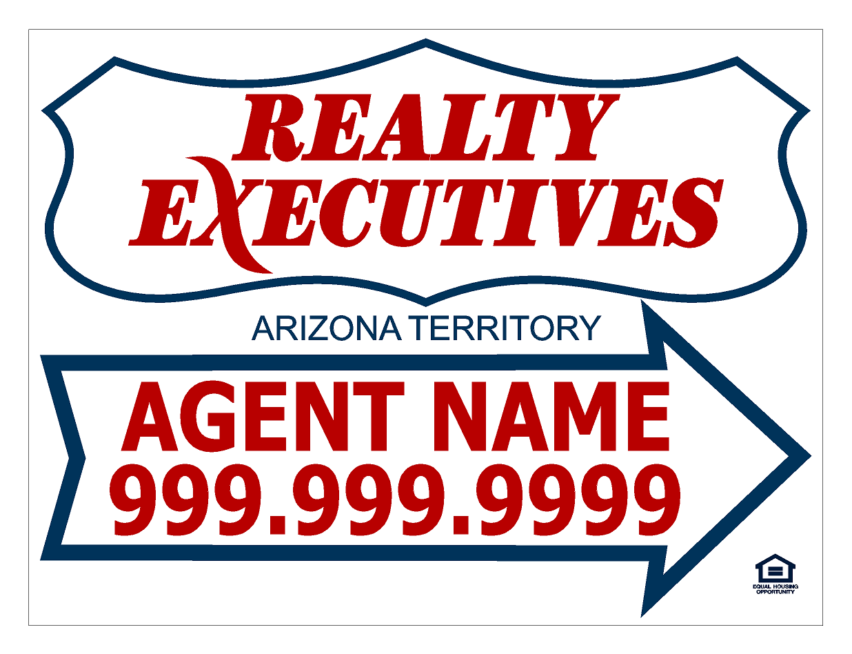 Realty Executives 10 Coroplast Directionals w/ Wire Stakes