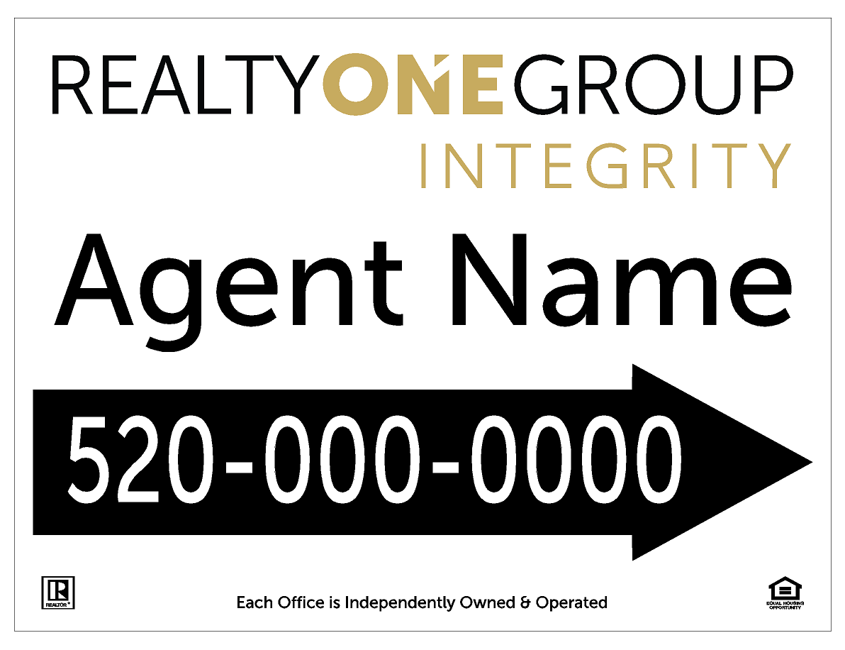 Realty One Group Integrity 10 Coroplast Directionals w/ Wire Stakes