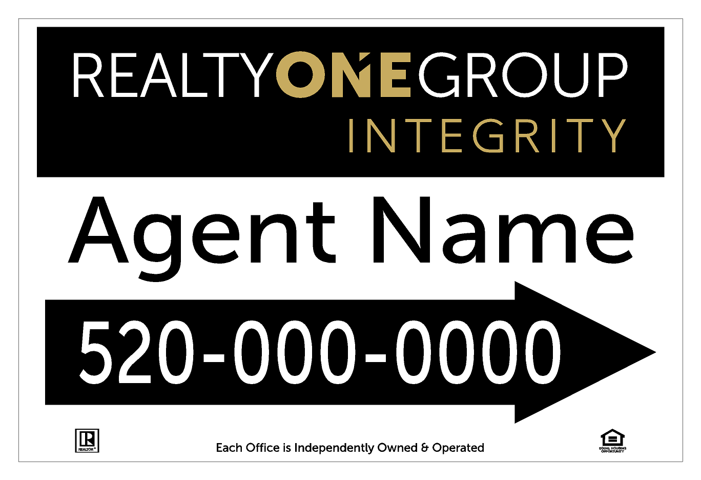 Realty One Group Integrity Metal Directionals with Stakes
