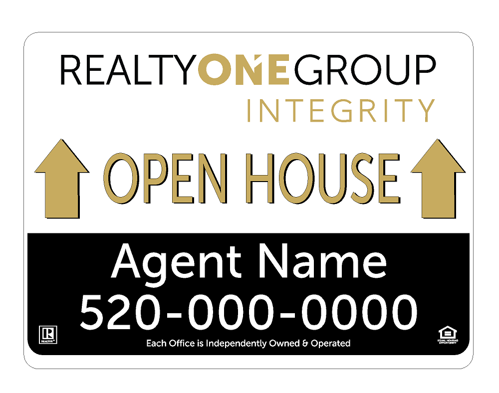 Realty One Group Integrity Open House Straight Ahead  WITHOUT stands