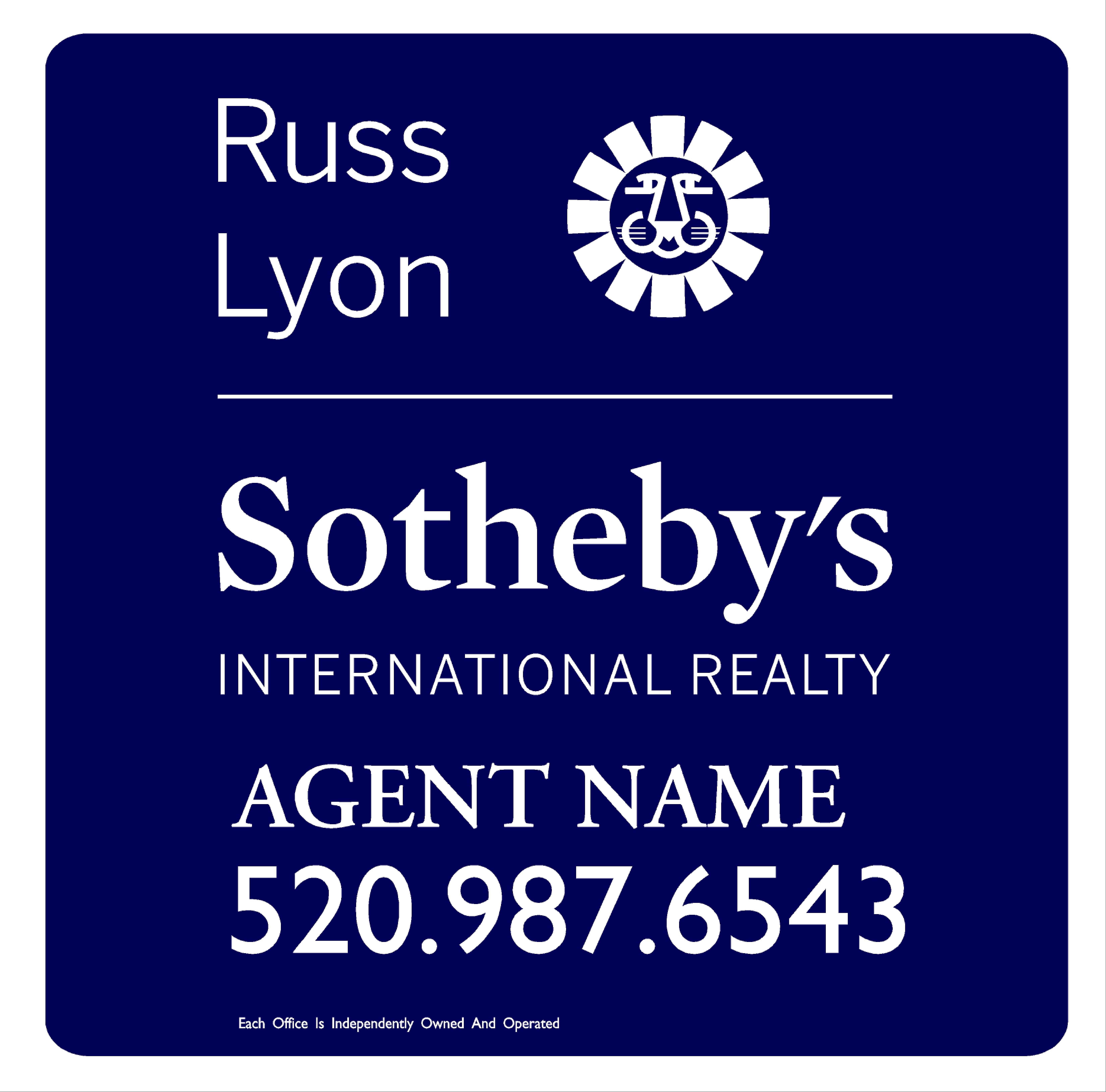 Russ Lyon Sotheby's 2' x 2' For Sale Sign