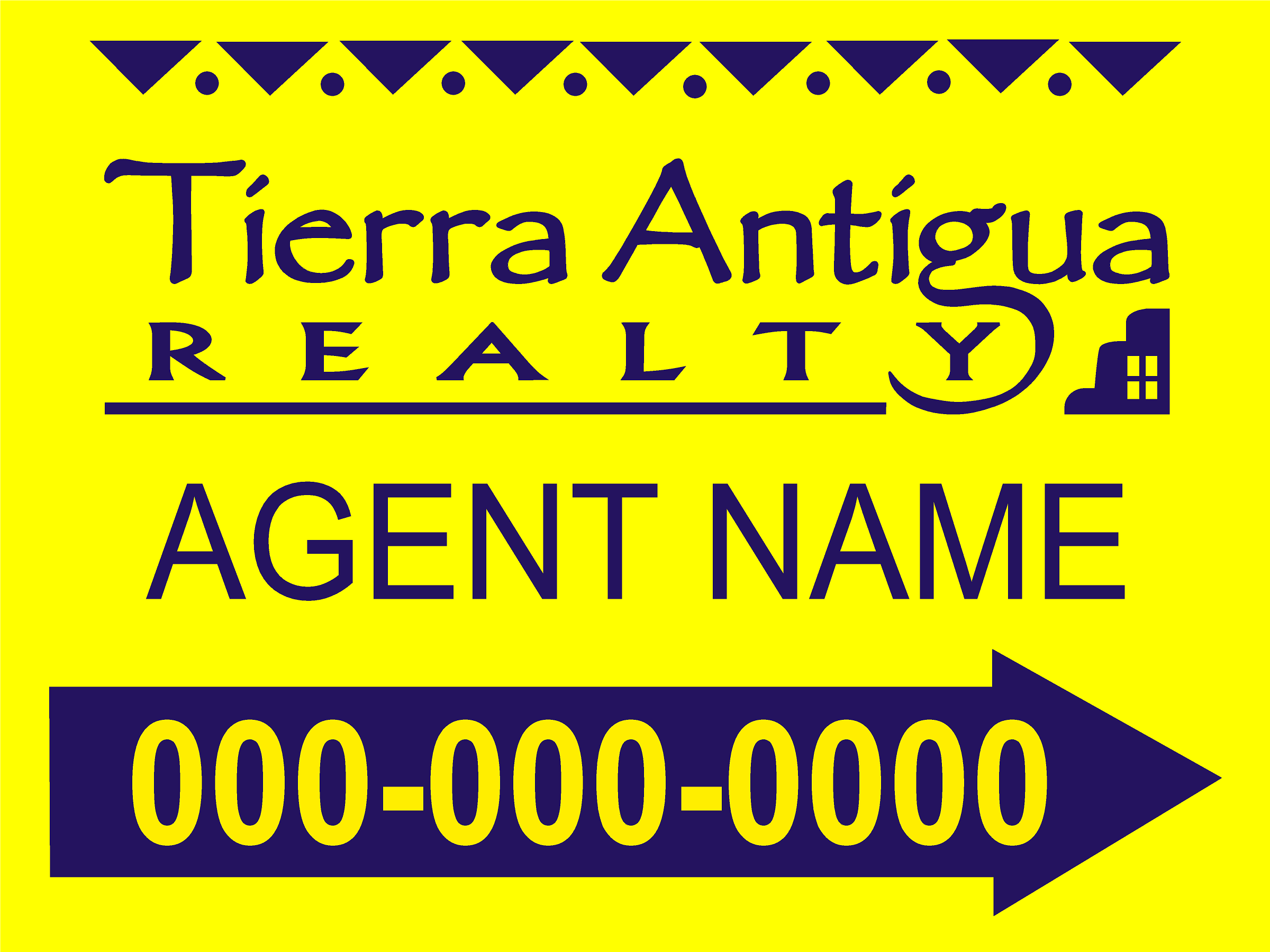 Tierra Antigua-10 Coroplast Directionals w/ Wire Stakes
