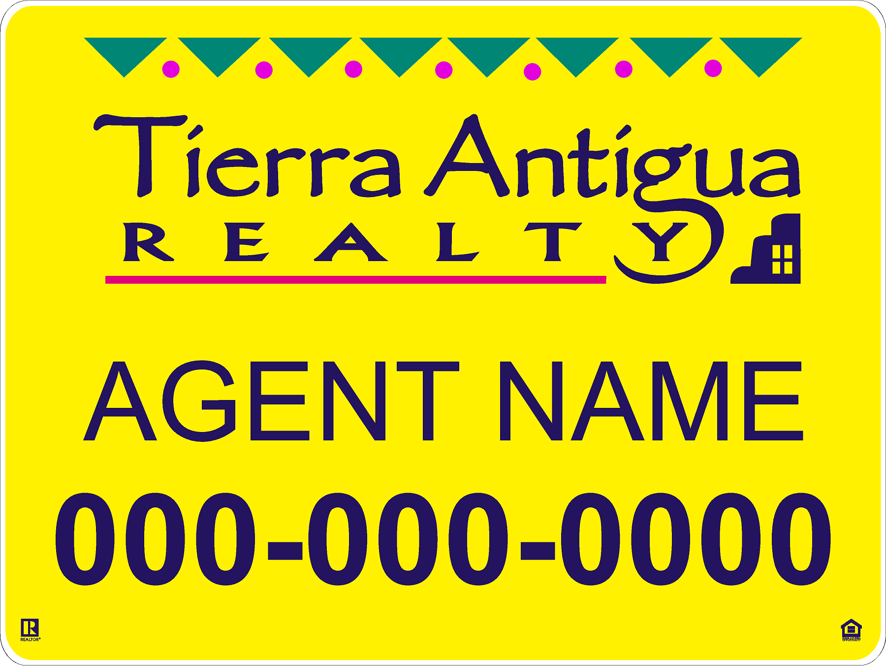Tierra Antigua 18" x 24" For Sale Signs - FULL YELLOW SIGN
