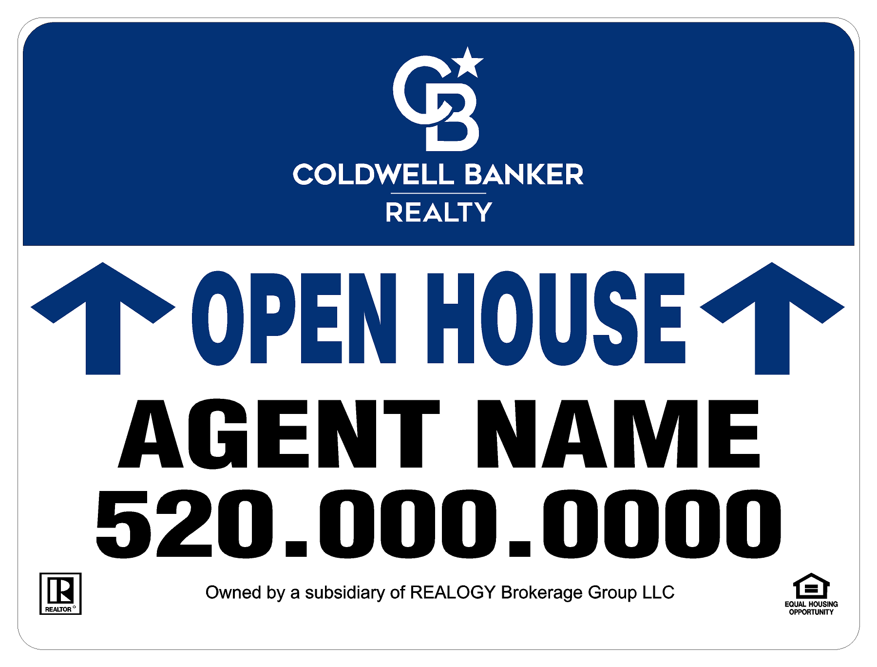 Coldwell Banker Open House Straight Ahead (No Stands)